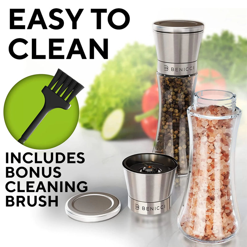 Salt & Pepper Grinders Refillable Set